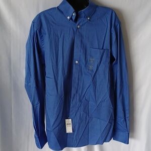 Van Heusen Men's Long Sleeve Cotton Blend Shirt, Blue, 15.5, 34/35